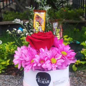 Mini caja corazón de flores