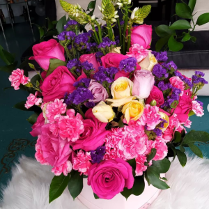 Bouquet de flores corazón